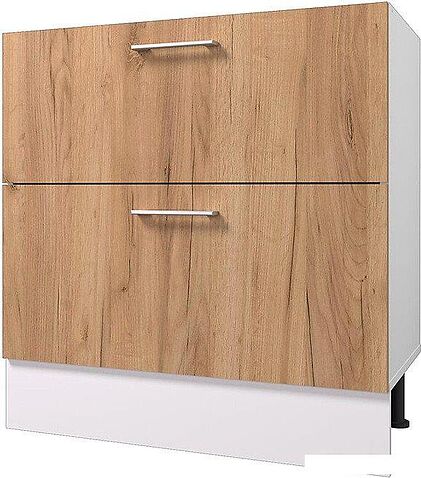 Шкаф напольный Горизонт Европа 80 2 ящика (золотой крафт)