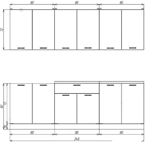 Готовая кухня ЭлиГард Lion 2.4 (белый структурный/дуб бунратти)