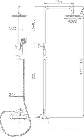 Душевая система Ledeme L72405