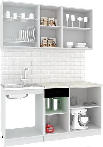 Кухня Кортекс-мебель Корнелия Экстра 1.6м (дуб сонома/королевский опал)