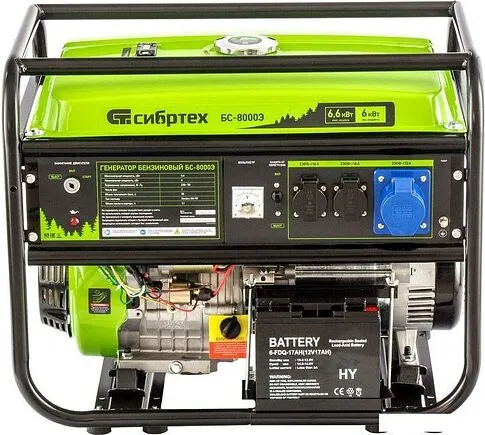 Бензиновый генератор СибрТех БС-8000Э