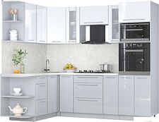 Готовая кухня Интерлиния Мила Пластик 1.68x2.4 LV (белый глянец/туманный глянец/опал светлый) Готовая кухня Интерлиния Мила Пластик 1.68x2.4 LV (белый глянец/туманный глянец/опал светлый)