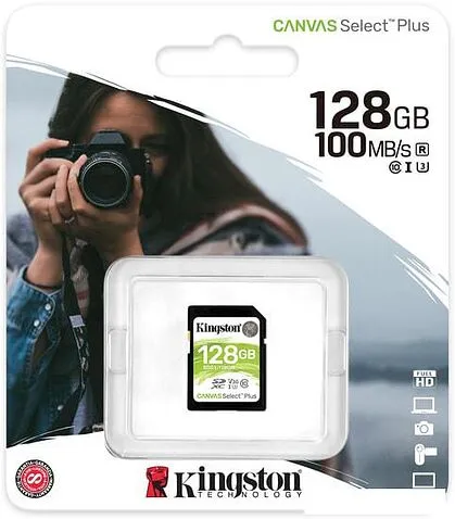 Карта памяти Kingston Canvas Select Plus SDXC 128GB