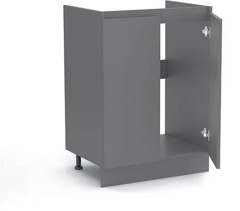 Шкаф напольный Артём-Мебель Мэри 600мм СН-114.212 (серый графит)