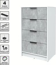 Комод Интерлиния Концепт КТ-К60 (бетон/белый платинум)