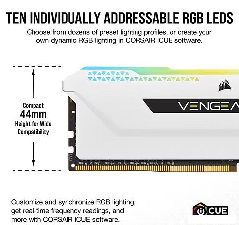 Оперативная память Corsair Vengeance RGB PRO SL 2x8ГБ DDR4 3600 МГц CMH16GX4M2D3600C18W