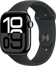 Умные часы Apple Watch Series 10 46 мм (алюминиевый корпус, черный/черный, спортивный силиконовый ремешок S/M) Умные часы Apple Watch Series 10 46 мм (алюминиевый корпус, черный/черный, спортивный силиконовый ремешок S/M)
