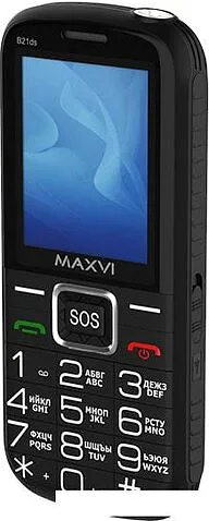 Кнопочный телефон Maxvi B21ds (черный)