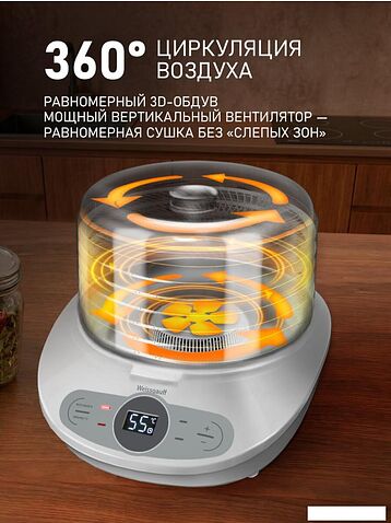 Сушилка для овощей и фруктов Weissgauff WDH 100 Smart Dry