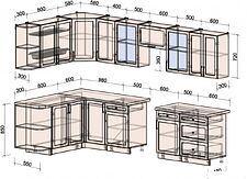 Готовая кухня Интерлиния Тренд 1.7x3.2 левая (белый/белый/кастилло темный)