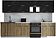 Готовая кухня Интерлиния Мила Gloss 60-30 (черный глянец/дуб вотан/травертин серый)