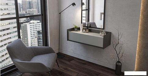 Тумба Неман мебель Модена МН-048-09-Ц1 (лунный камень/металл бруклин)