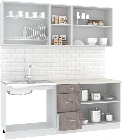 Кухня Кортекс-мебель Корнелия Лира 2.0м (салатовый/оникс/марсель)