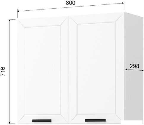 Шкаф навесной Mio Tesoro Альфа ШВ 800 (белый/холст белый)