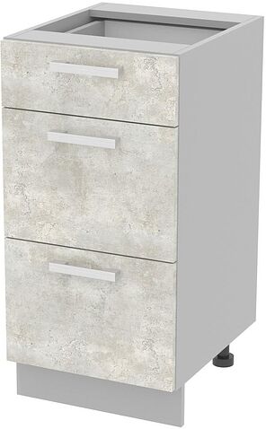 Шкаф напольный Интерлиния Компо НШ40рш3 1м+2б (бетон лайт)