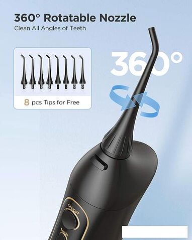 Ирригатор Fairywill 5020E (черный, 8 насадок)