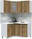 Готовая кухня Интерлиния Мила Крафт 1.2x1.6 (дуб вотан/дуб вотан/серый каспий)