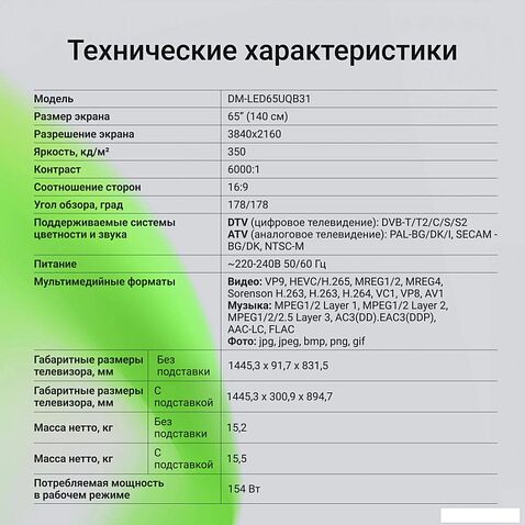 Телевизор Digma DM-LED65UQB31