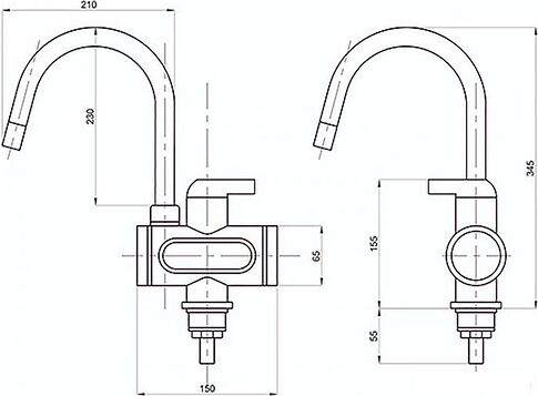 Проточный электрический водонагреватель-кран Mixline WH-003 (синий)