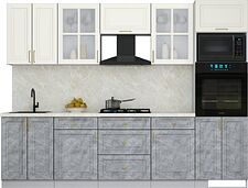 Готовая кухня Интерлиния Мила Шато 2.8В (белый/керамика/опал светлый) Готовая кухня Интерлиния Мила Шато 2.8В (белый/керамика/опал светлый)