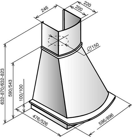 Кухонная вытяжка Elikor Ротонда 60П-650-П3Л (бежевый/дуб белый патина золото)