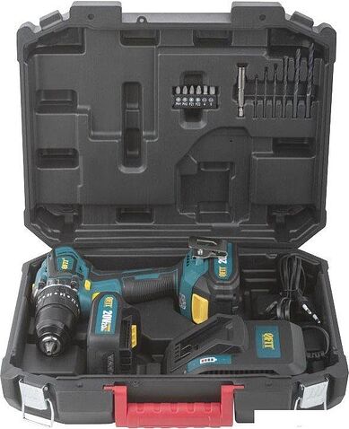 Ударная дрель-шуруповерт FIT 79903 (с 2-мя АКБ, кейс)