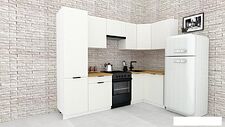 Готовая кухня ВерсоМебель Эко-1 1.2x2.6 правая (белый фасадный/ст. золотистый дуб)