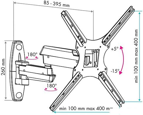 Кронштейн VLK Trento-7 (черный)