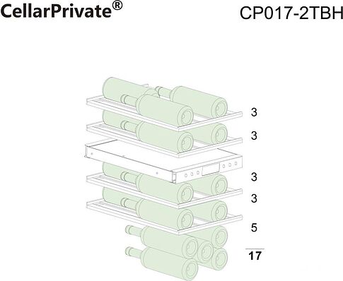 Винный шкаф Cellar Private CP017-2TBH со скрытой ручкой