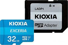 Карта памяти Kioxia Exceria microSDHC LMEX1L032GG2 32GB (с адаптером) Карта памяти Kioxia Exceria microSDHC LMEX1L032GG2 32GB (с адаптером)