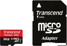 Карта памяти Transcend microSDXC UHS-I 400x Premium (Class 10) 64GB (TS64GUSDU1) Карта памяти Transcend microSDXC UHS-I 400x Premium (Class 10) 64GB (TS64GUSDU1)
