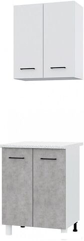 Комплект кухонных модулей Горизонт Trend 600 (белый/бетон)