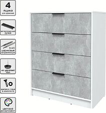 Комод Интерлиния Концепт КТ-К80 (бетон/белый платинум)