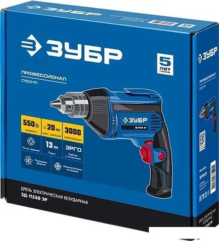 Безударная дрель Зубр ЗД-П550 ЭР