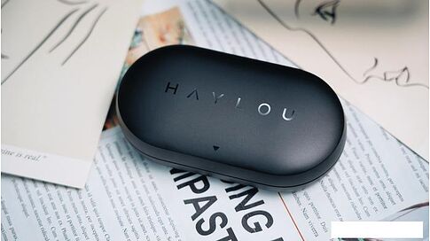 Наушники Haylou PurFree Buds (черный/оранжевый)