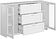 Тумба Mio Tesoro Сириус 2 двери со стеклом и 3 ящика 156x95 2.02.03.370.1 (белый)