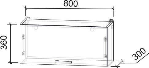 Шкаф навесной Интерлиния Компо ВШГ80-360 (дуб золотой)