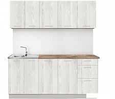 Готовая кухня Артём-Мебель Оля СН-114 без стекла ДСП 1.8м (сосна лофт белая)