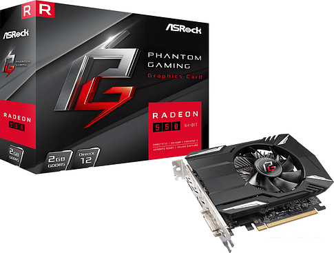 Видеокарта ASRock Phantom Gaming Radeon 550 2G