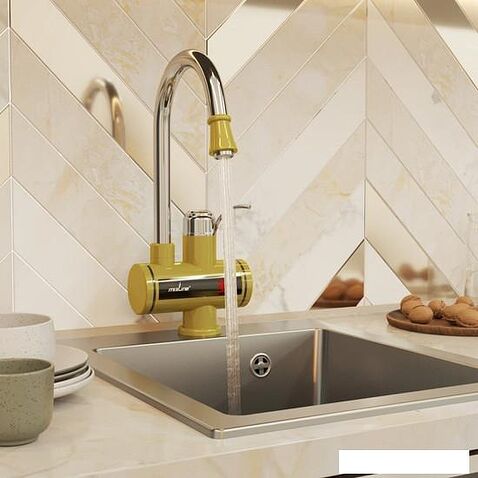 Проточный электрический водонагреватель-кран Mixline WH-003 (золото)