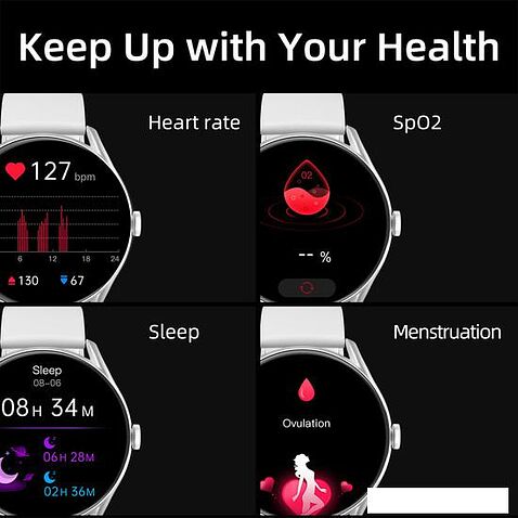 Умные часы QCY Watch GT (серебристый/белый)