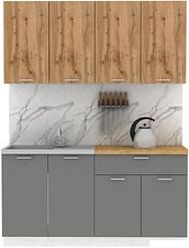 Готовая кухня ЭлиГард Lion 2 1.6 (дуб натуральный/дымчатый алмаз/дуб бунратти) Готовая кухня ЭлиГард Lion 2 1.6 (дуб натуральный/дымчатый алмаз/дуб бунратти)