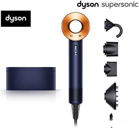 Фен Dyson HD08 Supersonic (с переходником на евровилку, берлинская лазурь/медный)