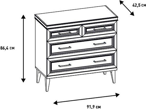 Комод Ангстрем Орландо спальня ОР-100.02 исп.2 (серый уголь)
