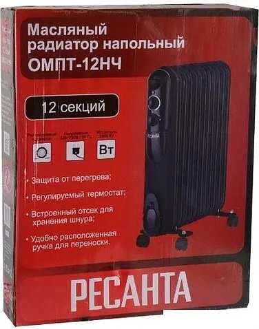 Масляный радиатор Ресанта ОМПТ-12НЧ