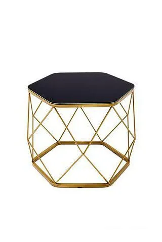 Журнальный столик RasGar Арена (золотой/стекло черное)