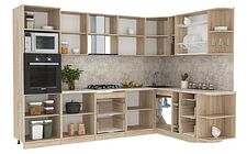 Готовая кухня Интерлиния Мила 1.88x3.0 правая (серебристый/бетон/бискайская сосна) Готовая кухня Интерлиния Мила 1.88x3.0 правая (серебристый/бетон/бискайская сосна)