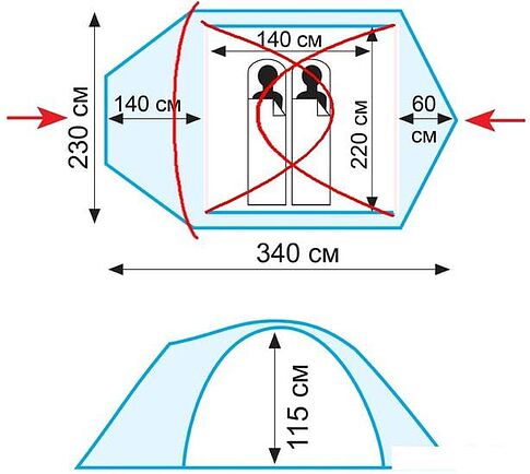 Палатка TRAMP Colibri+ v2