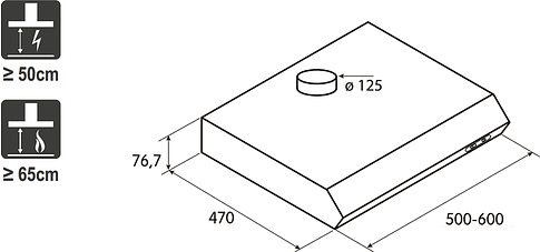 Кухонная вытяжка Jetair Senti WH/F/50 (PRF0023851A)