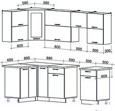 Угловая кухня Интерлиния Мила Gloss 50-12x24 (белый/асфальт глянец) Угловая кухня Интерлиния Мила Gloss 50-12x24 (белый/асфальт глянец)